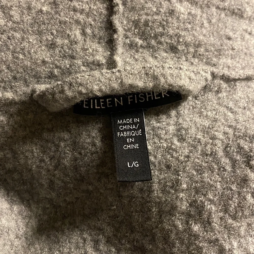 Eileen Fisher 💯 Wool Beautiful Wrap Sweater Jacket Pockets Used Condition - Picture 9 of 14